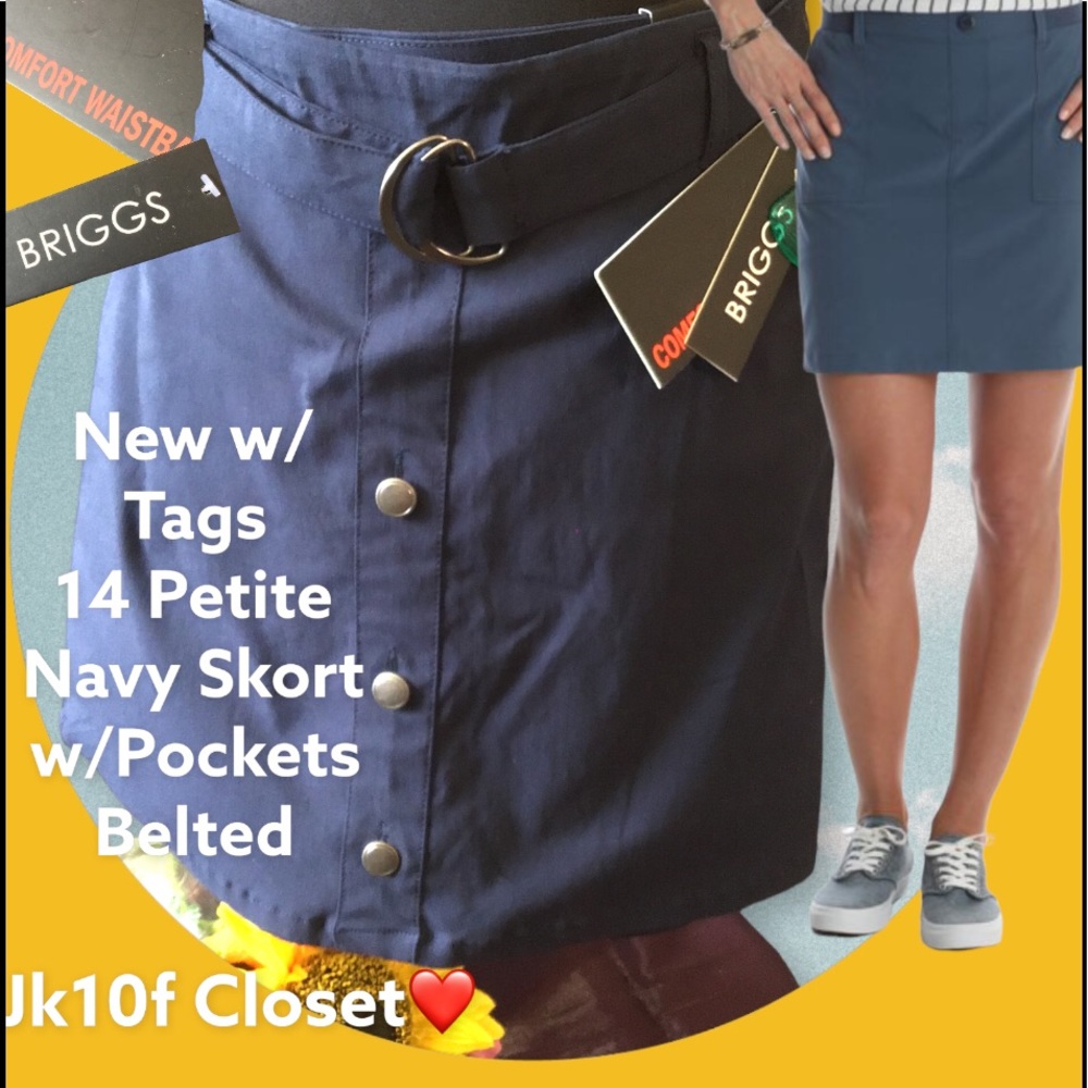 LOWEST🌺 NWT Briggs NY Sz14 PETITE SKORT SKIRT